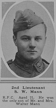 Mann S W 2nd Lt RFC The Sphere 18th Aug 1917