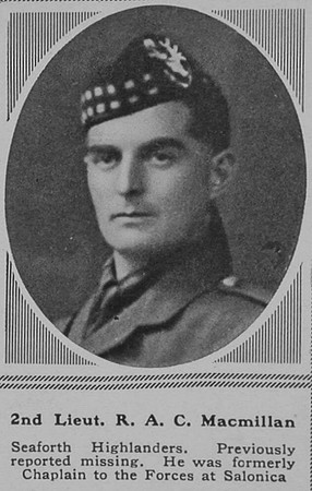 Macmillan R A C 2nd Lt 2nd Seaforth Highlanders The Sphere 14th July 1917