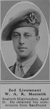 Monteith W A R 2nd Lt 2nd Seaforth Highlanders The Sphere 26th Oct 1918