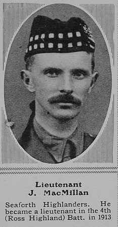 MacMillan J Lt 4th Seaforth Highlanders The Sphere 1st May 1915