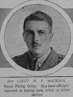 MacKain H F 2nd Lt Royal Flying Corps The Illustrated London News 11th Aug 1917