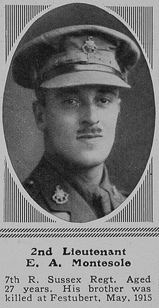 Montesole E A 2nd Lt 7th R Sussex Regt The Sphere 1st Apr 1916