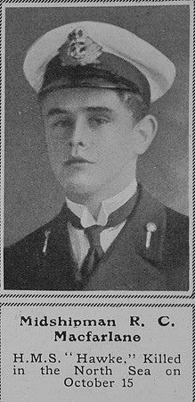 Macfarlane R C Midshipman HMS Hawke Royal Navy The Sphere 31st Oct 1914
