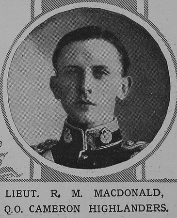 MacDonald  R M Lt Cameron Highlanders The Illustrated London News 21st Nov 1914