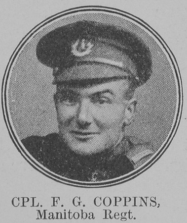 Coppins F G Cpl VC Manitoba Regiment Canadian Expeditionary Force