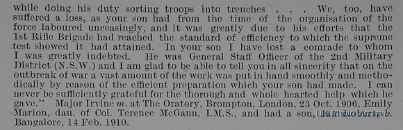 Irvine F D Major Royal Engineers Obit Part 2