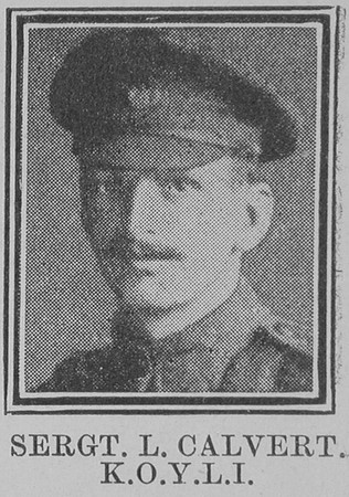 Calvert L Sergt VC Kings Own Yorkshire Light Infantry