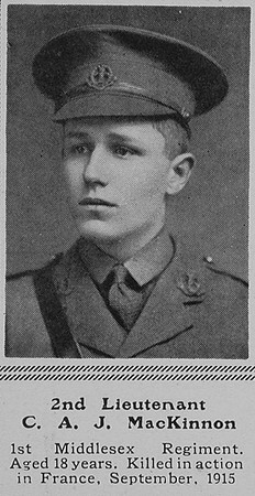 MacKinnon C A J 2nd Lt 1st Middx Regt The Sphere 6th Nov 1915