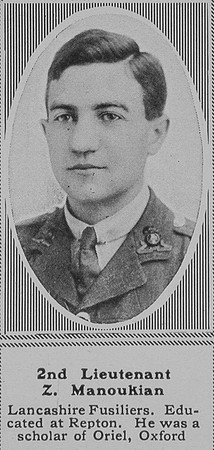 Manoukian Z 2nd Lt 5th Lancashire Fusiliers The Sphere 26th Oct 1918