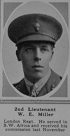 Miller W E 2nd Lt 7th London Regiment The Sphere 18th Nov 1916