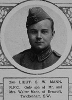 Mann S W 2nd Lt Royal Flying Corps The Illustrated London News 14th Jul 1917