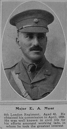 Myer E A Major 6th London Regiment The Sphere 22nd May 1915