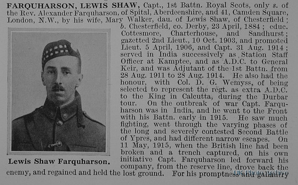 Farquharson L S Captain 1st Royal Scots Obit Part 1