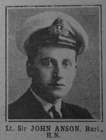 Anson J Lt Sir H.M. SM H5 Royal Navy The War Illustrated 27th Apr 1918