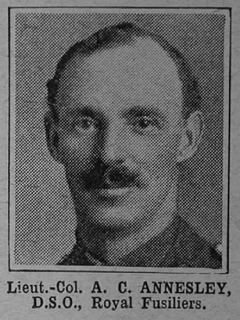 Annesley A C Lt Col DSO 8th Royal Fusiliers The War Illustrated 30th September 1916