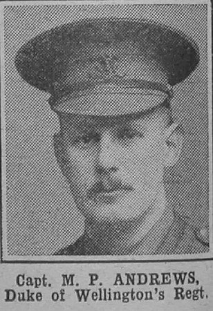 Andrews M P Captain West Riding Regiment The War Illustrated 2nd Oct 1915