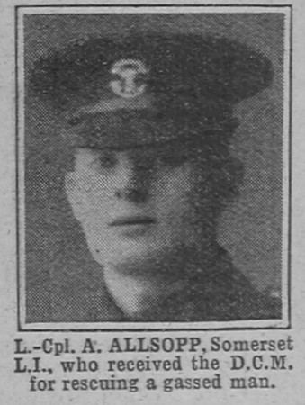 Allsopp A LCpl DCM 14810 Somerset Light Infantry The War Illustrated 5th Feb 1916