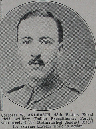 Anderson W Cpl DCM RFA The War Illustrated 17th Apr 1915