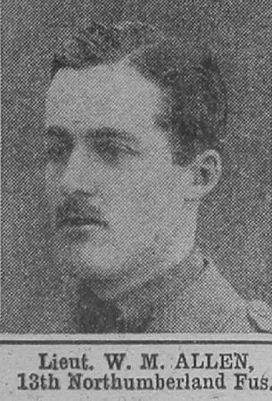 Allen W M Lt 13th Northumberland Fusiliers The War Illustrated 6th Nov 1915