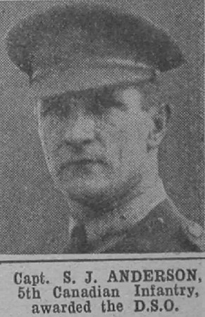 Anderson S J Captain DSO 5th CEF The War Illustrated 20th Nov 1915