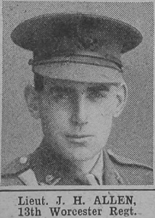 Allen J H Lt 13th Worcestershire Regiment The War Illustrated 4th September 1915