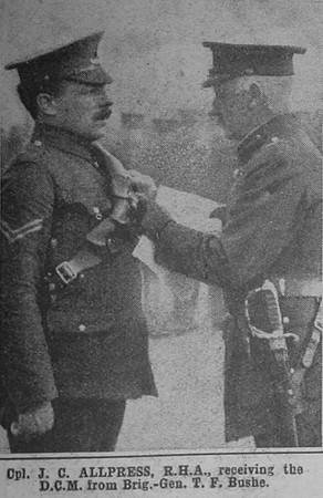 Allpress J C Cpl 35237 RHA The War Illustrated 18th Dec 1915