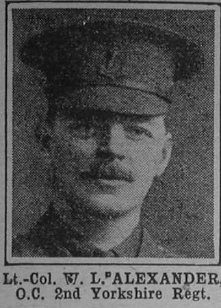 Alexander W L Lt Col 2nd Yorkshire Regt The War Illustrated 12th Jun 1915