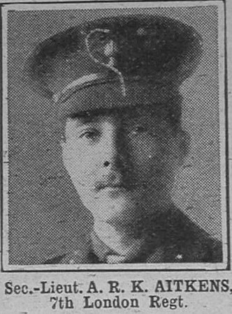 Aitkens A R K 2nd Lt 7th London Regt The War Illustrated 17th July 1915