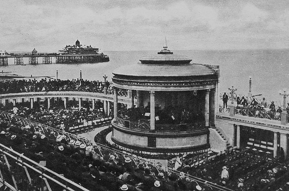 The Bandstand And Pier Eastbourne c.1950