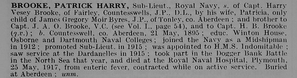 Brooke P H Sub Lt Royal Navy