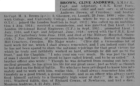 Brown C A Captain Kent Force