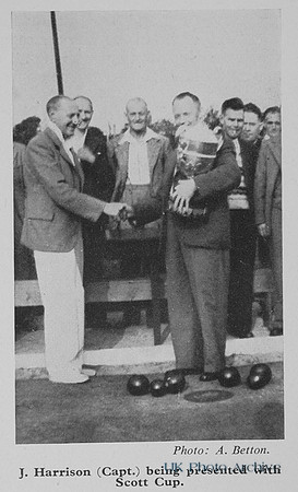 Bowling Team Captain Being Presented With The Scott Cup