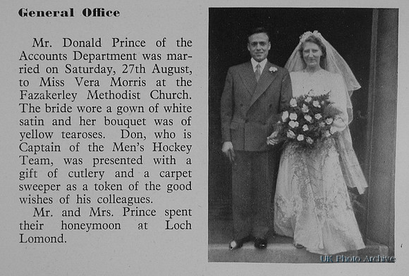 Wedding Of Donald Prince And Vera Morris