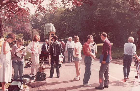 Benny Hill Filming The Rembrandt Cottage Sketch At West Lodge Ashtead Park 15