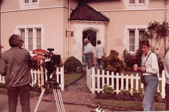 Benny Hill Filming The Rembrandt Cottage Sketch At West Lodge Ashtead Park