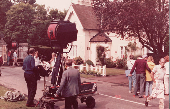Benny Hill Filming The Rembrandt Cottage Sketch At West Lodge Ashtead Park