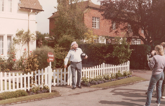 Benny Hill Filming The Rembrandt Cottage Sketch At West Lodge Ashtead Park