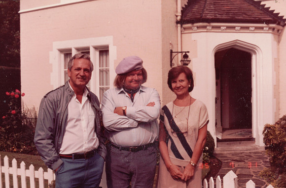 Ken And Sheila Rogers And Benny Hill Filming The Rembrandt Cottage Sketch At West Lodge Ashtead Park