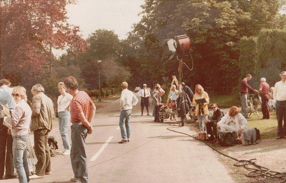 Benny Hill Filming The Rembrandt Cottage Sketch At West Lodge Ashtead Park