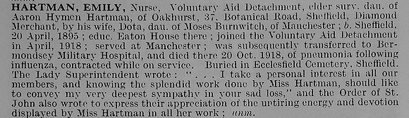 Hartman E Nurse Voluntary Aid Detachment