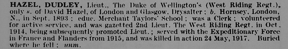 Hazel D Lt West Riding Regiment