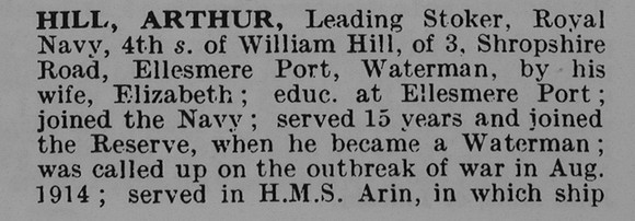 Hill A Leading Stoker HMS Arin Royal Navy Obit Part 1