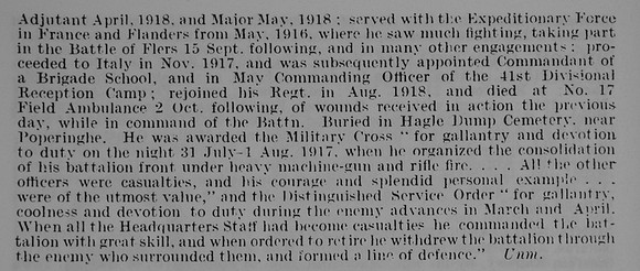 Holden V Major DSO MC 10th Queens Own Royal West Kent Regiment Obit Part 2