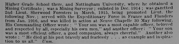 Jackson E C Lt 15th Notts and Derby Regiment Obit Part 2