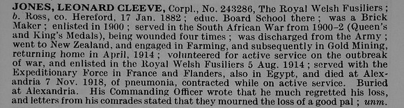 Jones L C Cpl 243286 Royal Welsh Fusiliers