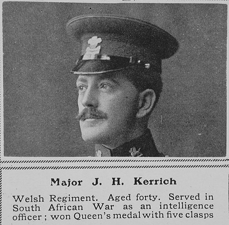 Kerrich J H Major Welsh Regiment The Sphere 1st Oct 1914