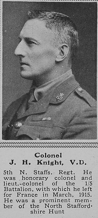 Knight J H Col 5th North Staffs Regt The Sphere 26th Feb 1916