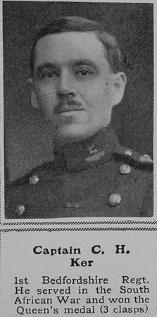 Ker C H Captain 1st Bedfordshire Regiment The Sphere 10th Oct 1914