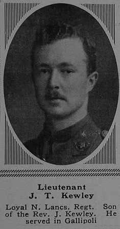 Kewley J T Lt 6th The Loyal North Lancashire Regiment The Sphere 3rd Mar 1917