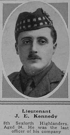 Kennedy J E Lt 8th Seaforth Highlanders The Sphere 4th Dec 1915